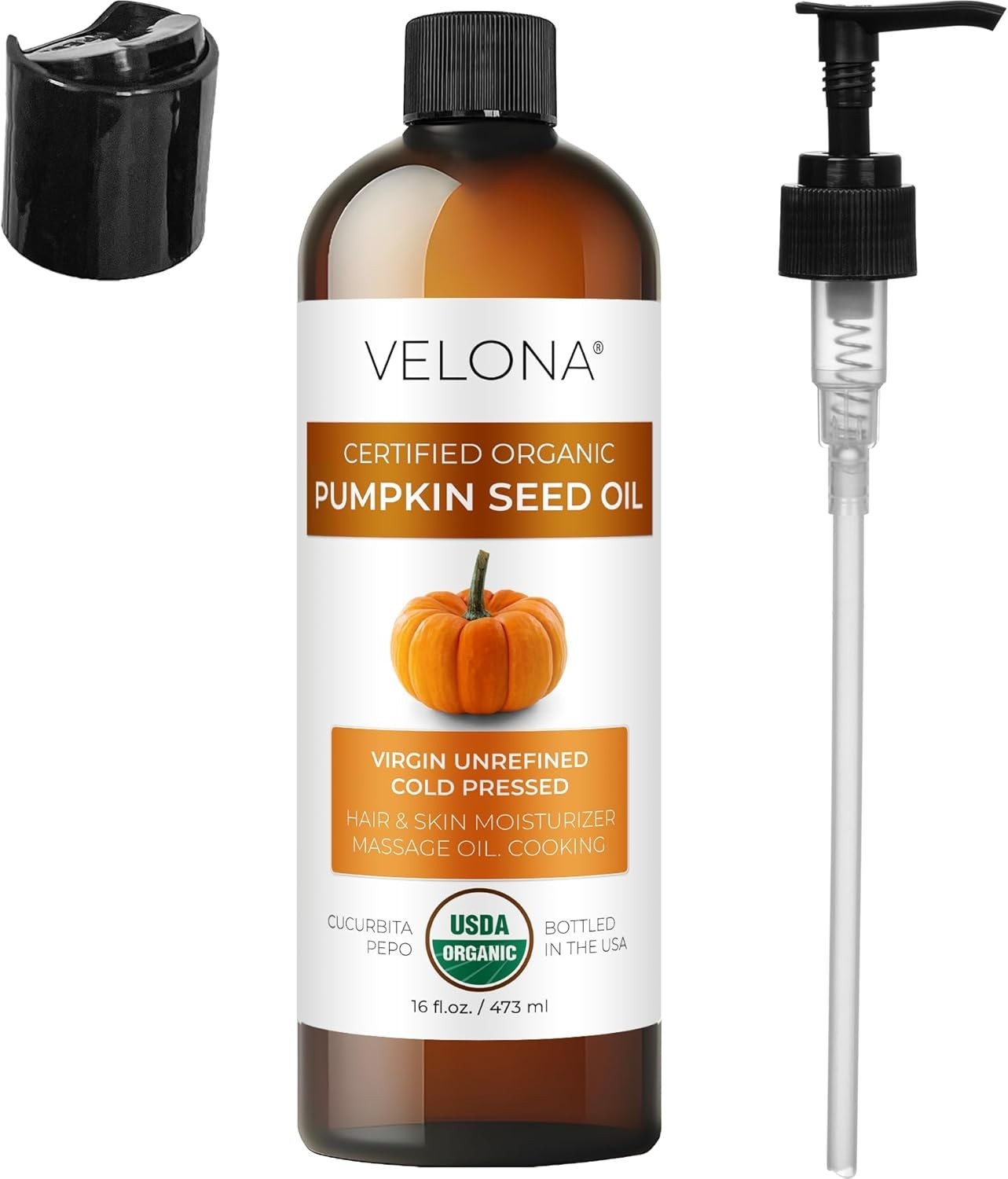 16 Fl Oz Organic Pumpkin Seed Oil – Nourishing Carrier Oil for Hair & Skin Care