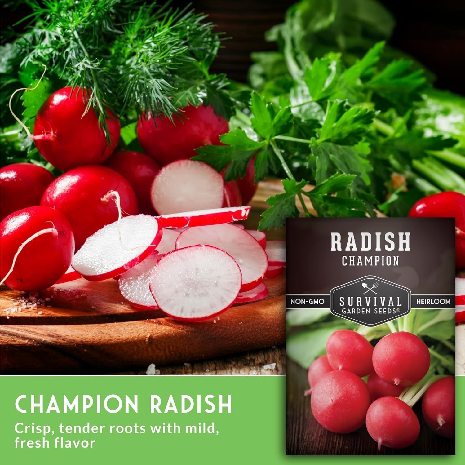 Champion Heirloom Radish Seeds – Fast Growing, Disease Resistant, 1 Pack