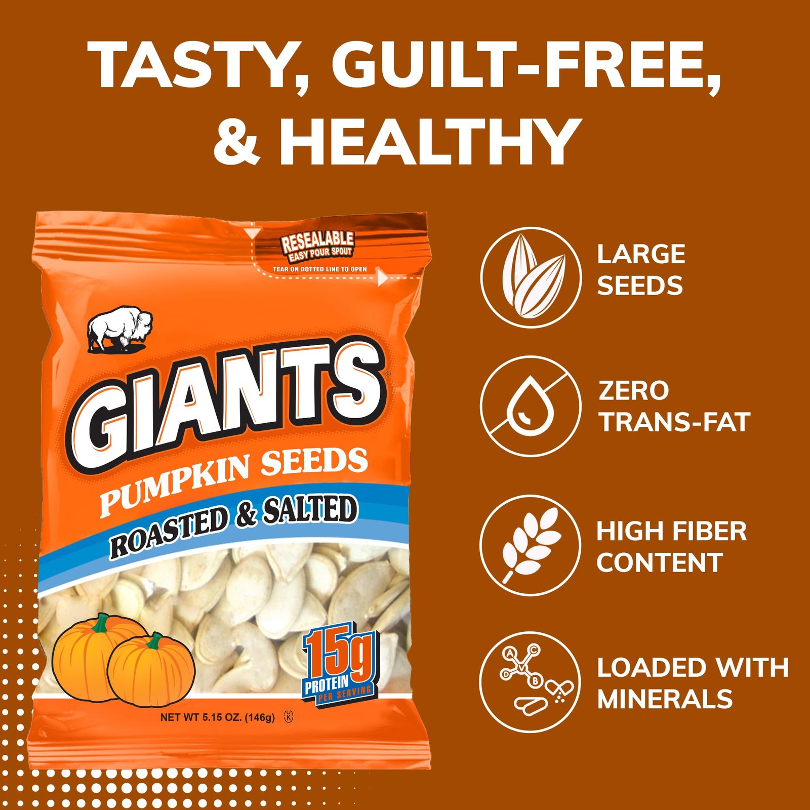 GIANTS Pumpkin Seeds – Pumpkin Seeds in Shell, Pumpkin Seeds to Eat, Roasted …