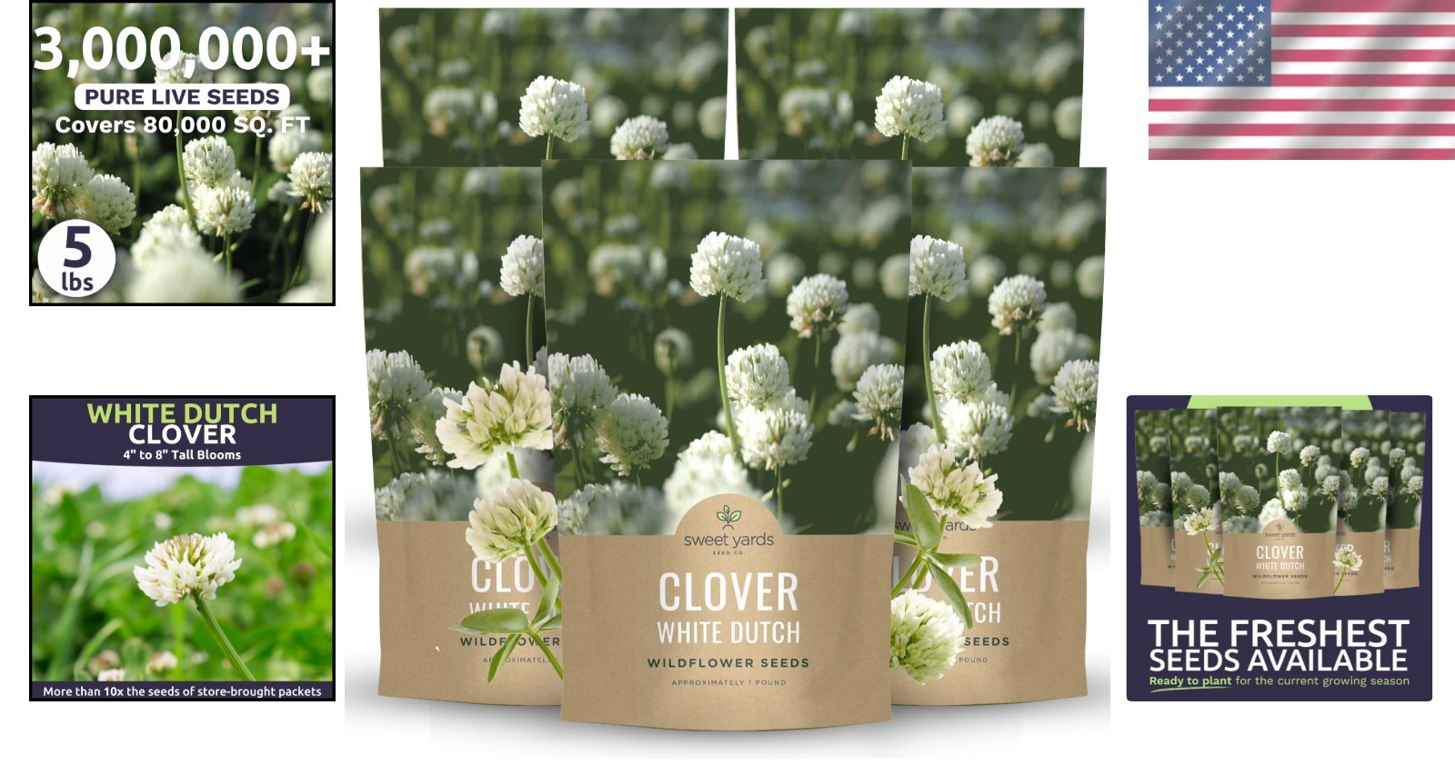 Effortless Gardening with 5 Pounds of White Dutch Clover – Erosion Control Seeds