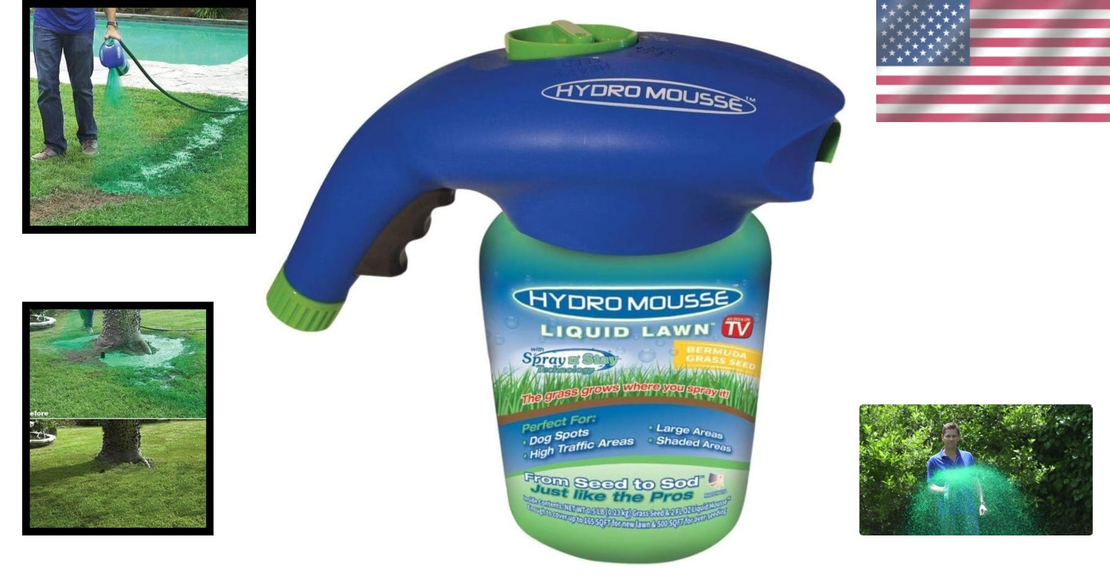 Liquid Lawn Bermuda Rye Kit – Grow Grass Effortlessly Where You Spray – 500 sqft