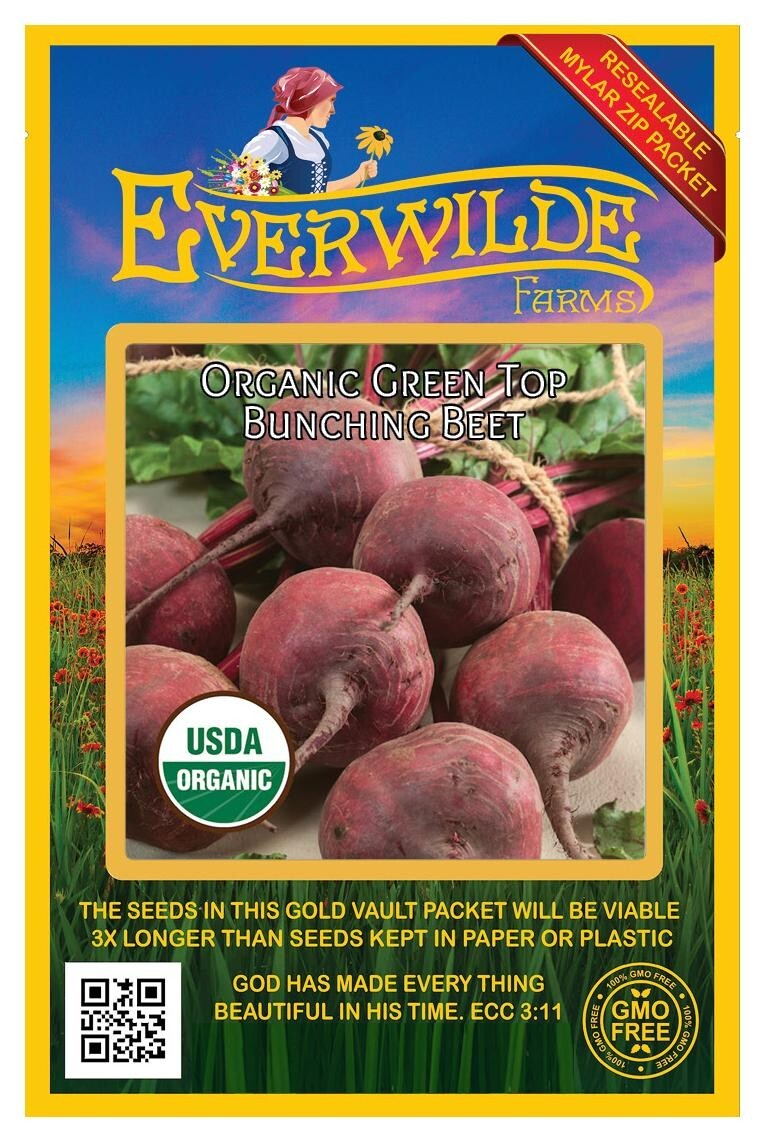 500 Organic Green Top Bunching Beet Seeds – Everwilde Farms Mylar Seed Packet