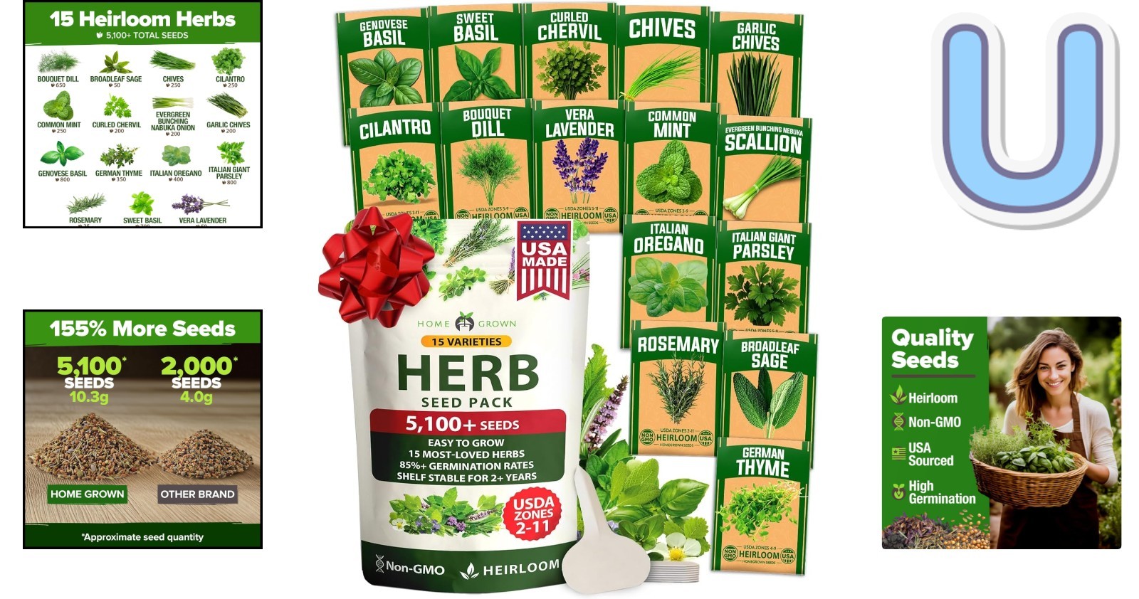 Ultimate Herb Garden Kit – 5,100 Seeds & Comprehensive Growing Guide Included