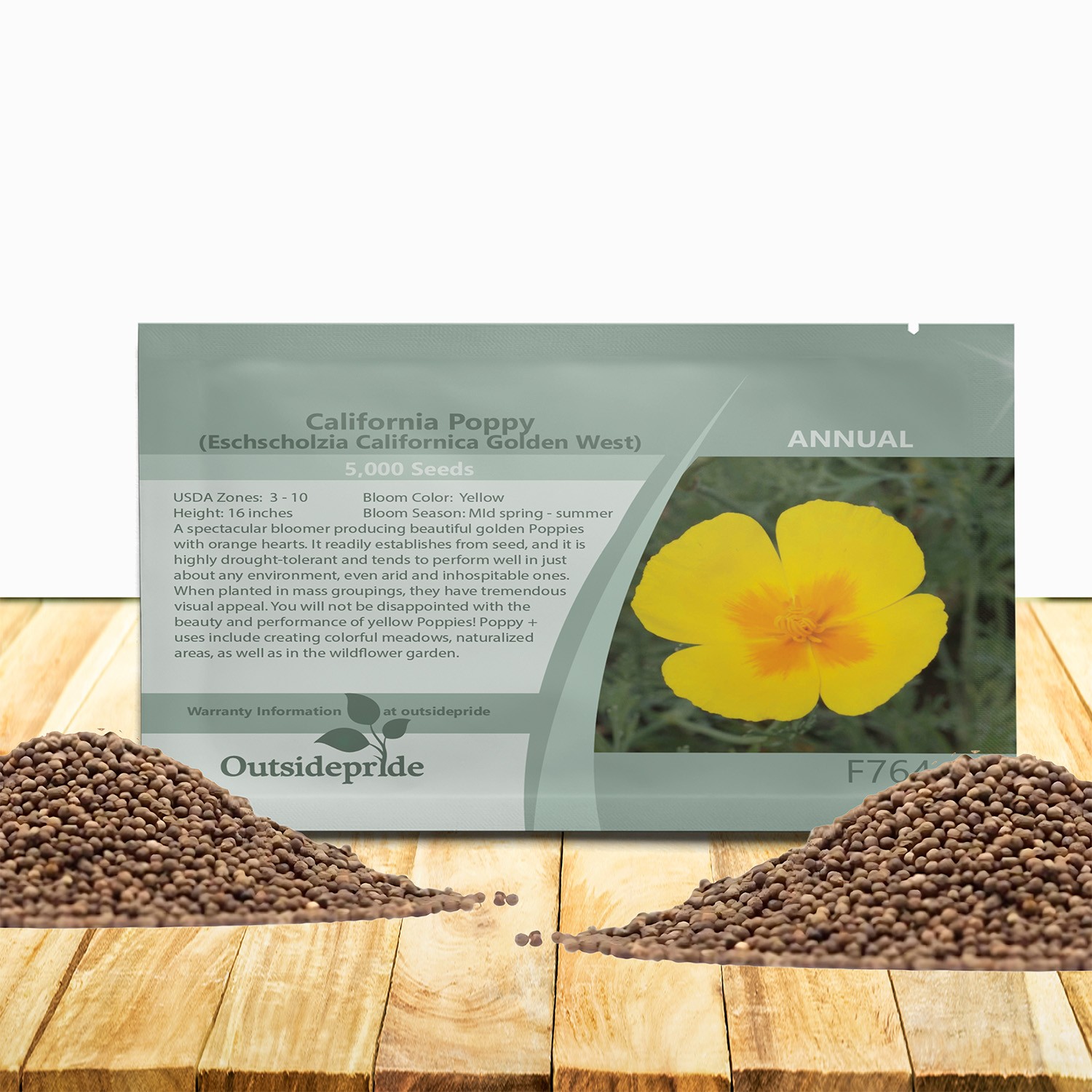 10000 Seeds Drought Tolerant Eschscholzia Golden California Poppy Garden