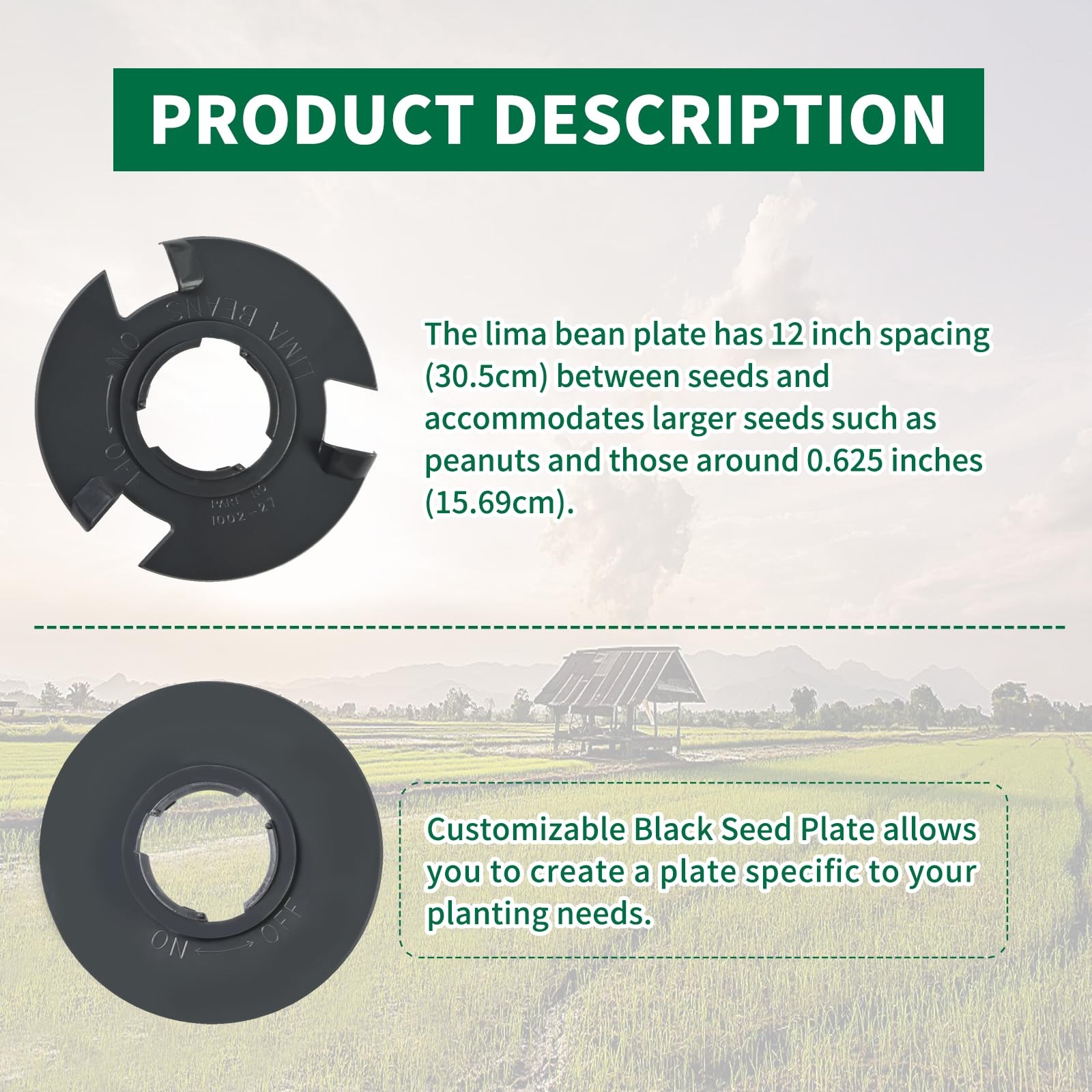 60010 Optional Seed Plate Set Fits EarthWay 1001B Garden Seeder Contains Ligh…