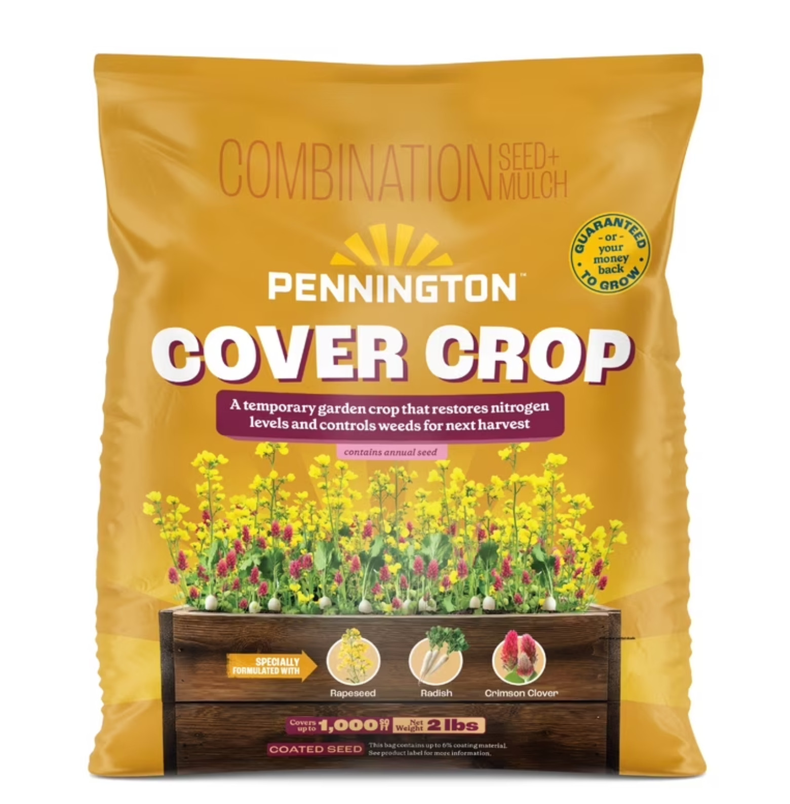 Pennington Cover Crop 2lb Grass Seed Mix for Stronger Garden Soil