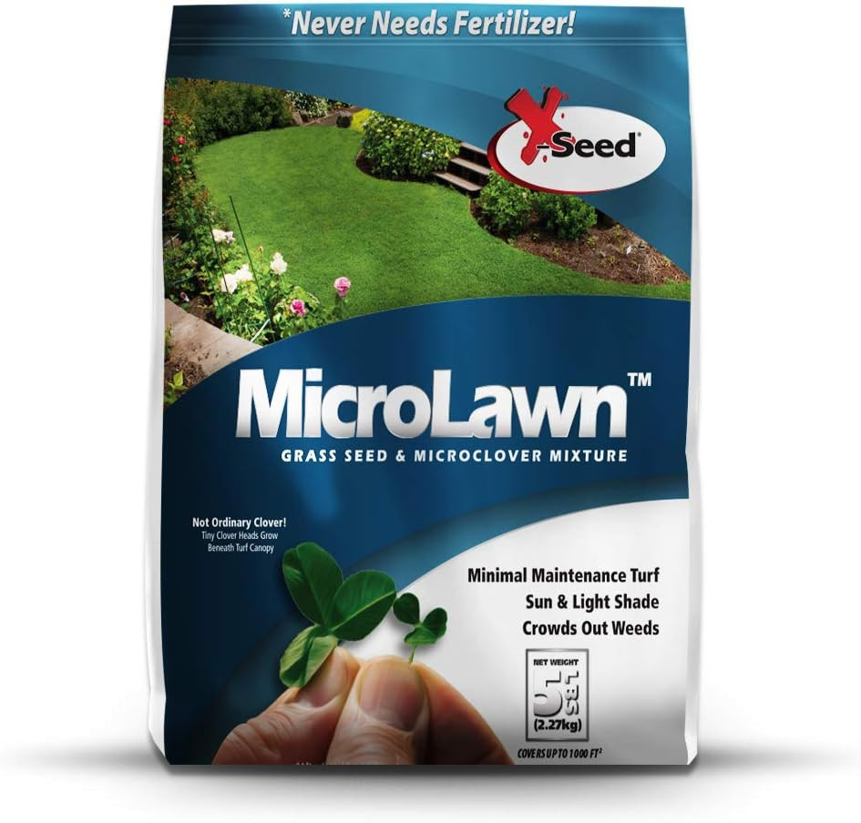 X-Seed 440AS0135UCT-5 MicroLawn Grass & Micro-Clover Mixture 5 lbs White