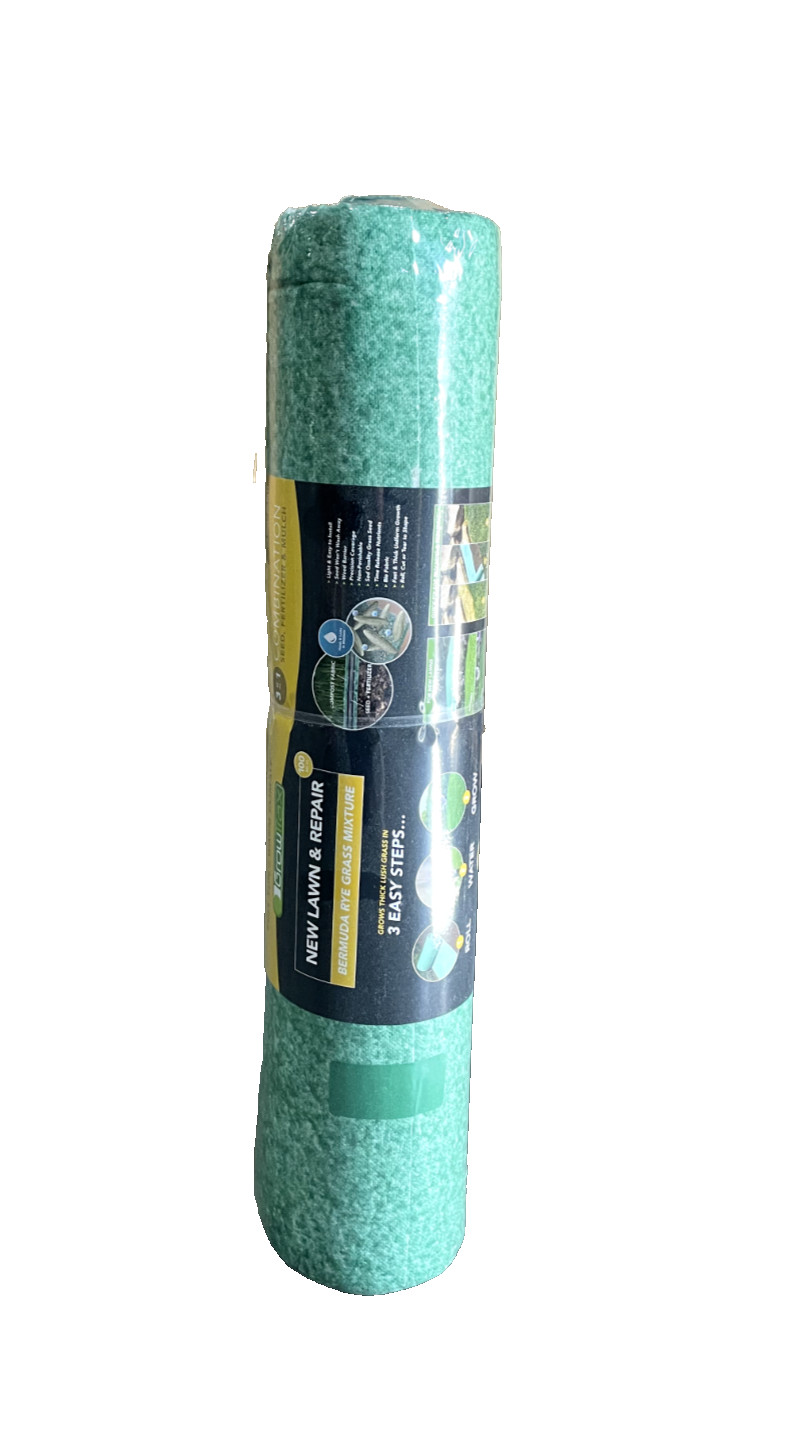 2pk – Growtrax Grass Seed Mat, Bermuda Rye – 100 Sq Ft Big Rolls