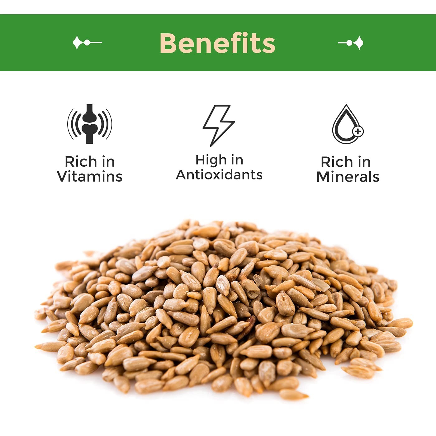 Delicious Roasted Hulled Sunflower Seeds – Kosher Certified Snack, 1LB