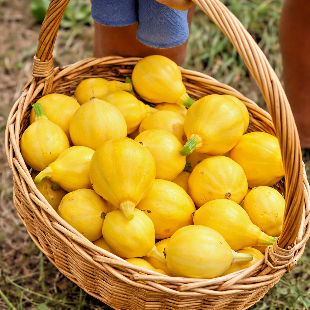 10 Rare Lemon Squash Seeds, Heirloom, Non-GMO, Genuine USA