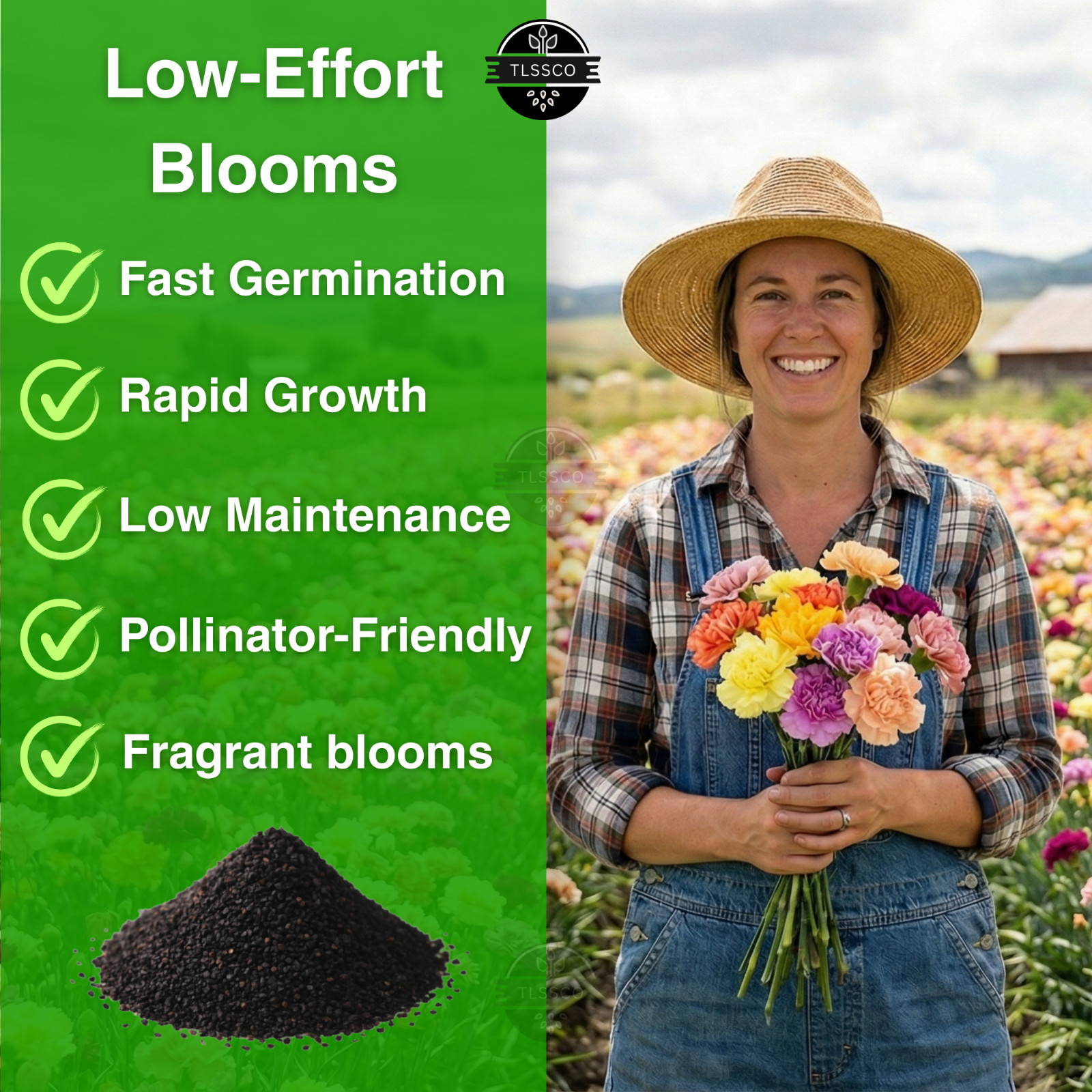 2500 Mixed Carnation Flower Seeds for Planting – Chabaud Mix Perennial