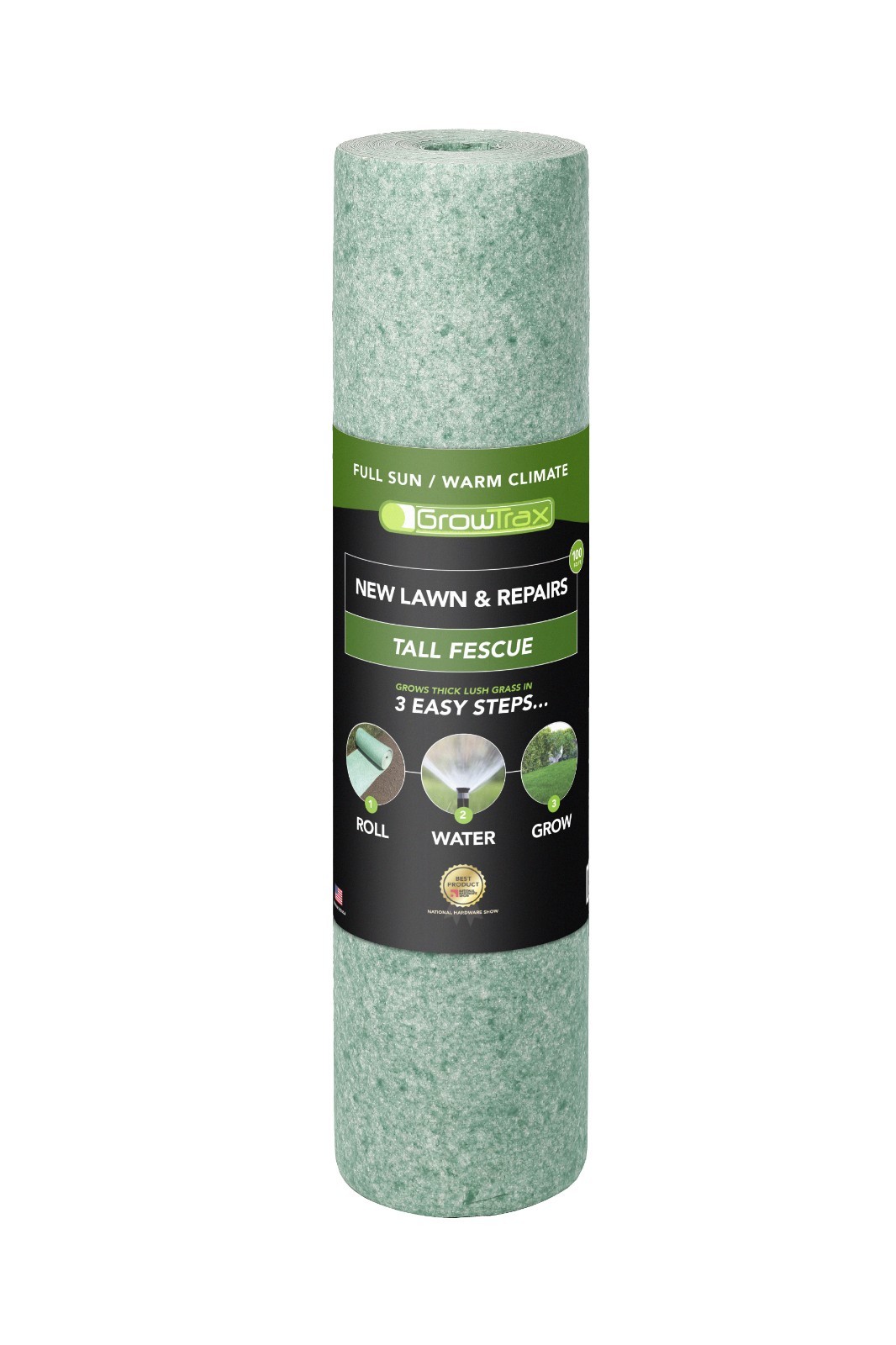 Growtrax Biodegradable Grass Seed Mat, Tall Fescue – 100 Sqft Big Roll
