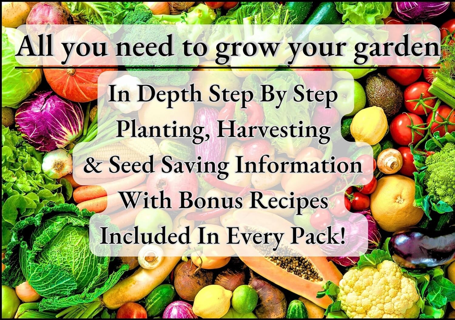 100 Seed Packets, 50 Different Vegetable & Fruit Seeds. 100,000 Individual Se…
