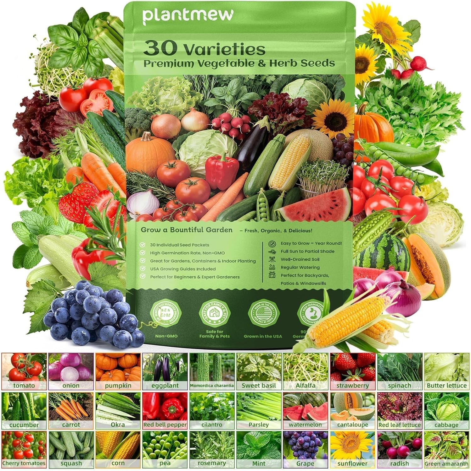 【Seed Vault】 Heirloom Vegetable Seeds Planting Kit – 15,000+ Non-GMO Seeds for H
