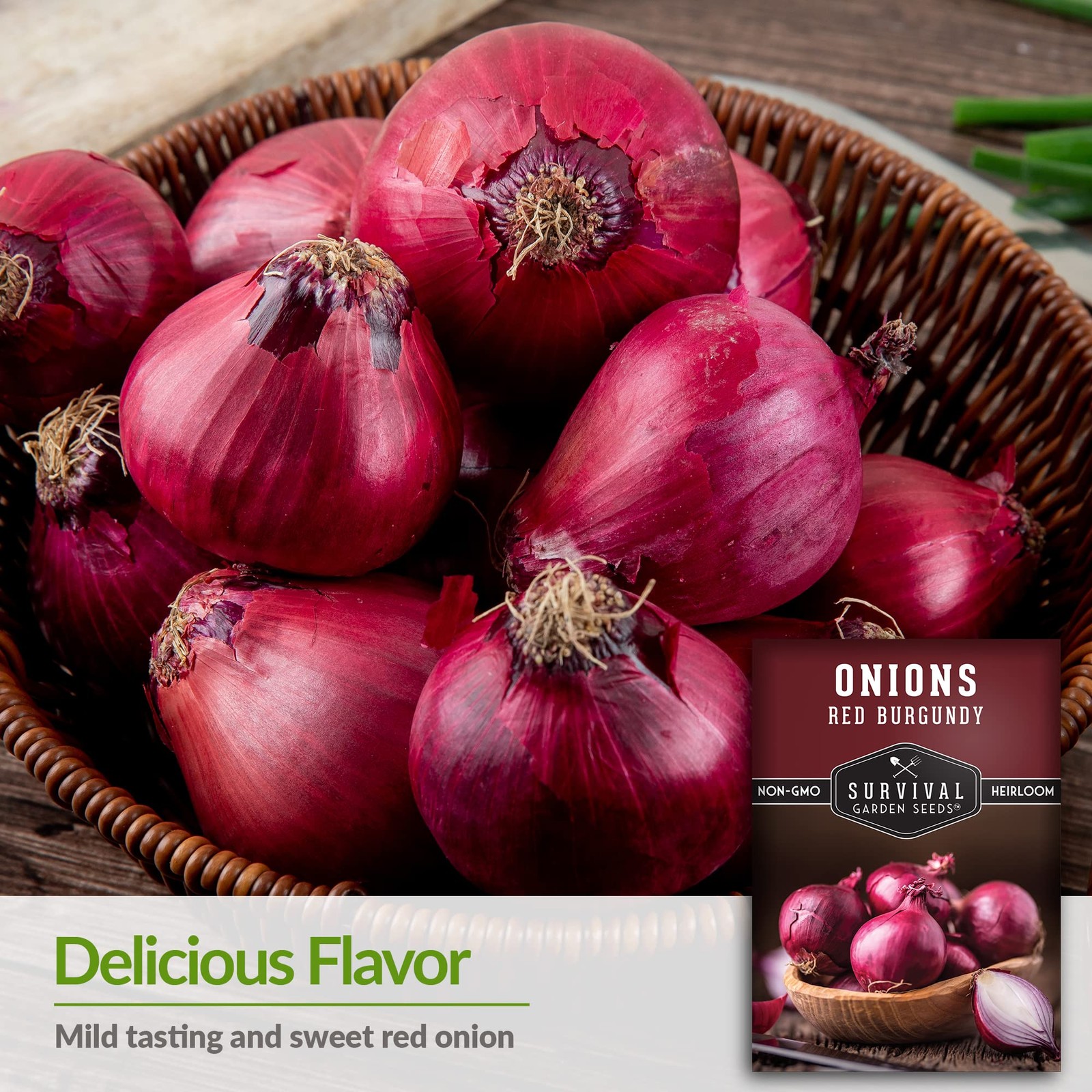 Red Burgundy Onion Seeds for Planting – Sweet Mild Short Day Red Onions with …