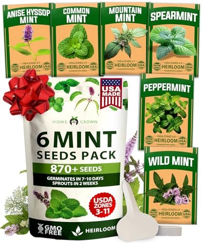 Mint Seeds Variety Pack – 870+ Heirloom Non-GMO USA Peppermint, Spearmint &