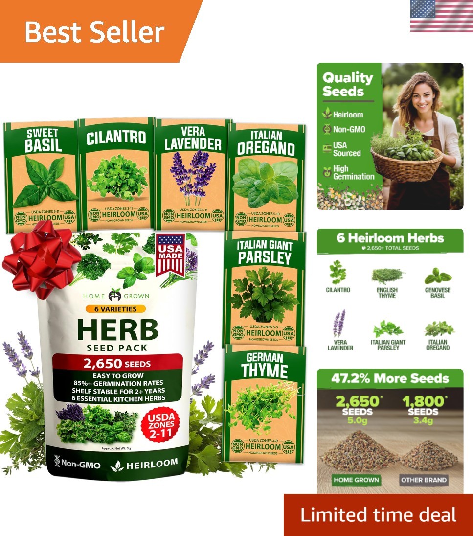 Beginner’s Herb Garden Kit: 6 Seeds with Detailed Growing Instructions