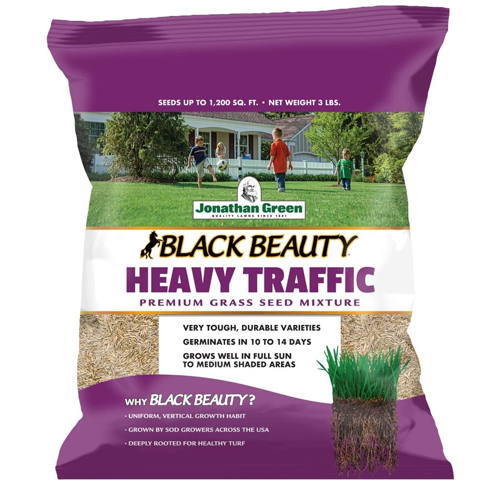 3 lb Black Beauty Heavy Traffic Grass Seed for Lawns Sports Fields Pets