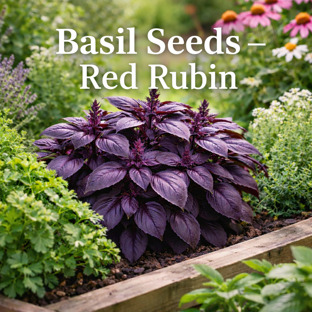 Red Rubin – Basil Seeds | Deep Purple Basil | Heirloom Garden Herb 100 seeds