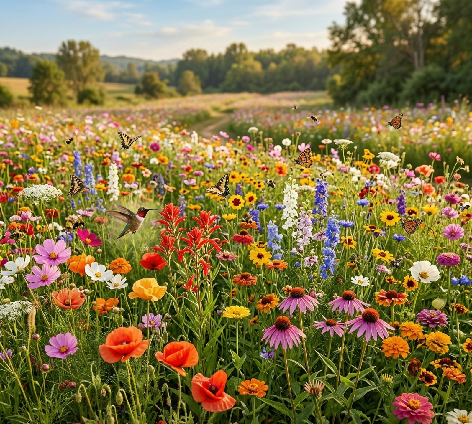 Landscaper’s Pack FULL SEASON POLLINATOR GARDEN Bees Butterflies 5000+ Seeds!