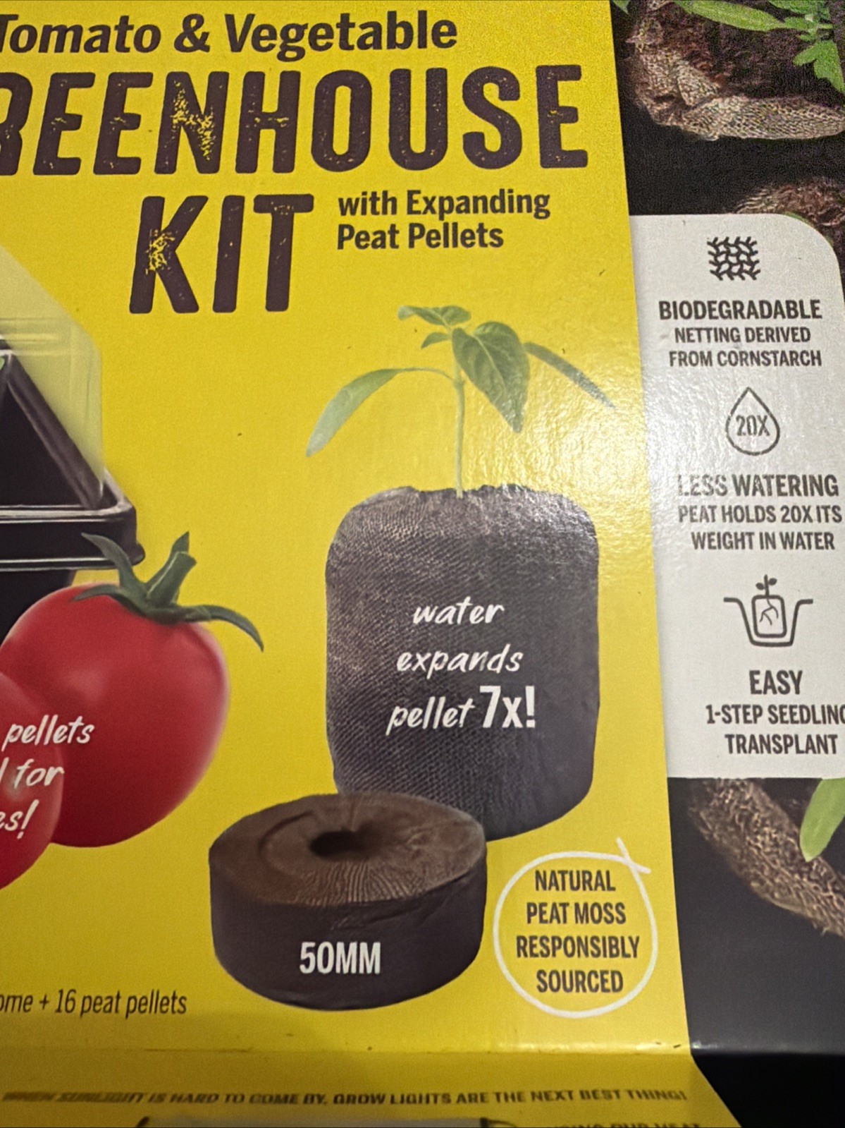 Jiffy Greenhouse Kit Vegetable & Tomato With 16 Expanding Peat Pellets Lot Of 6