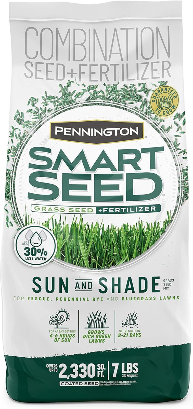 Pennington Smart Sun and Shade Grass Seed Mix North, Includes Kentucky Bluegrass