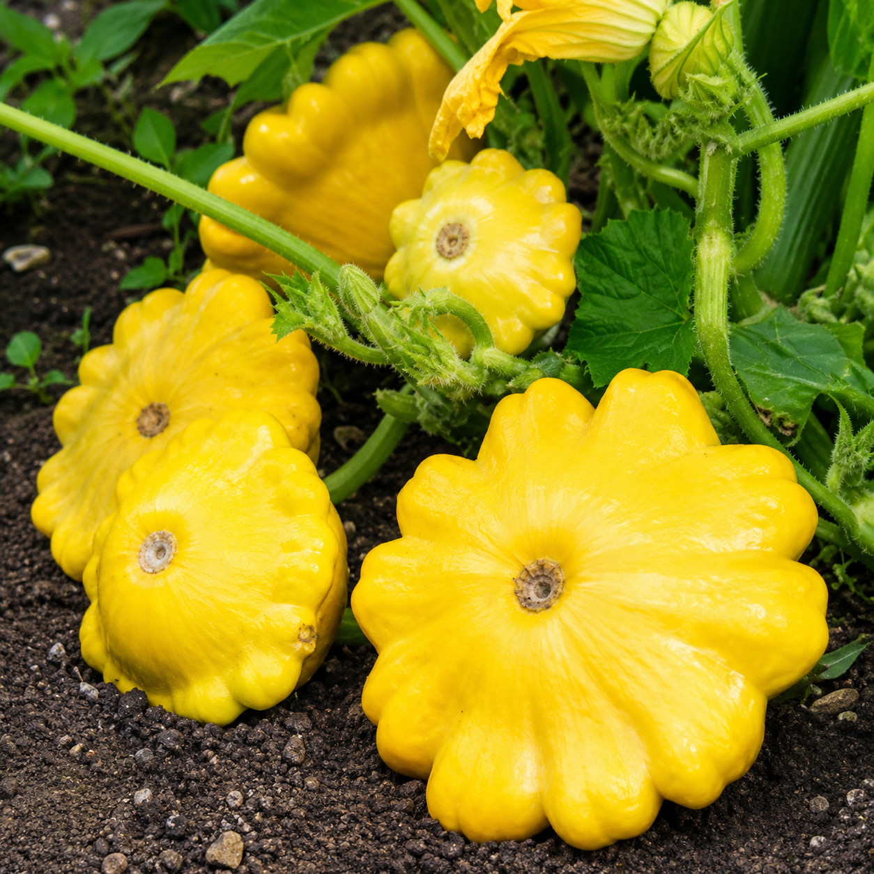 40 Heirloom Yellow Scallop Squash Seeds – Large Round High Yield Variety NonGMO