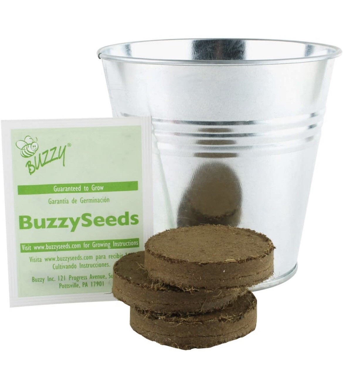Buzzy Organic Herb Garden countertop Grow Kit – Wooden Crate – Windowsill Plants