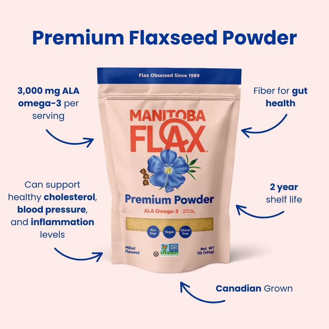 Manitoba Milling Flaxseed Six 1lb Bags – Smooth Milled Fiber Protein Omega 3