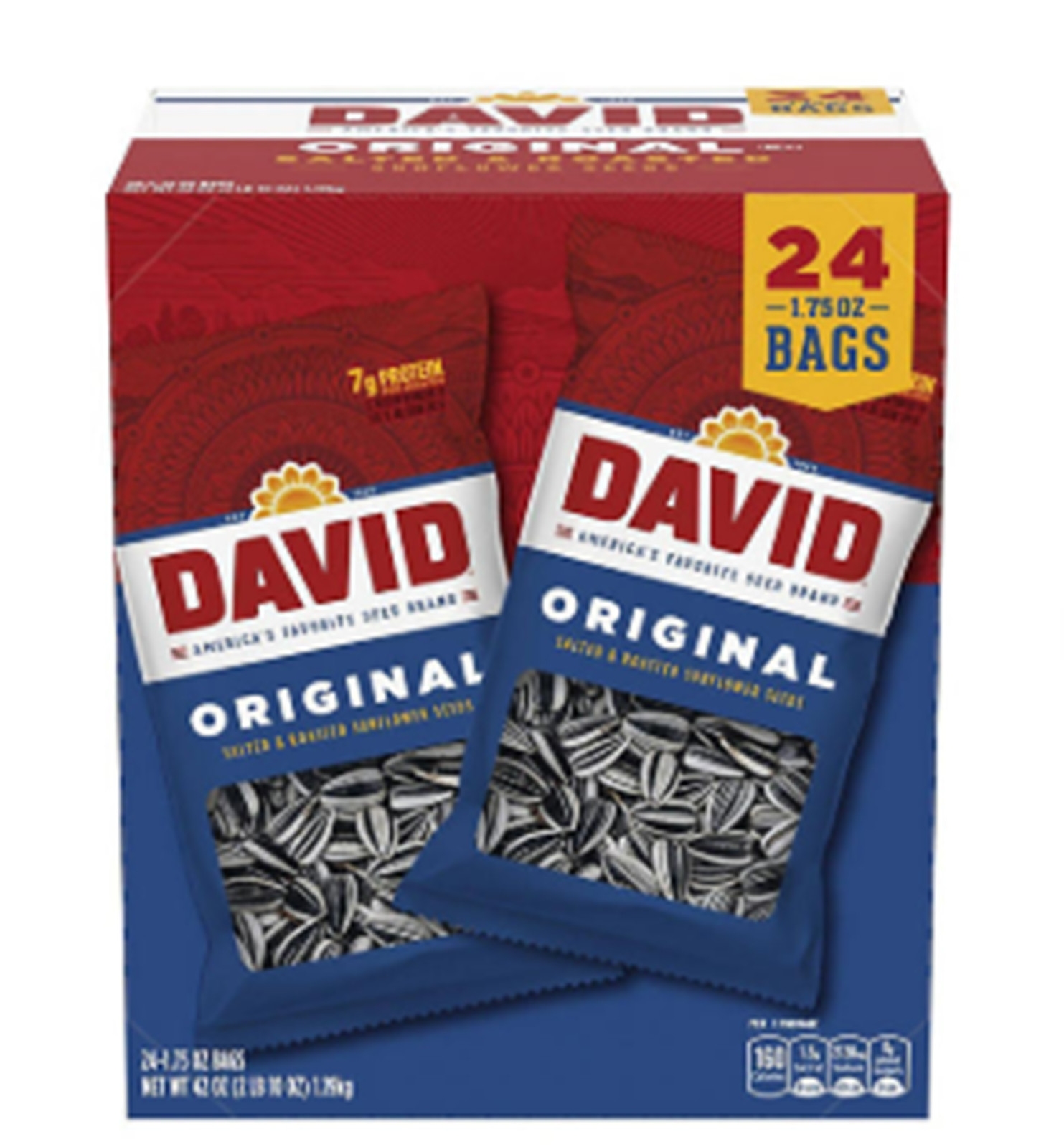 David Original Sunflower Seeds, 1.75 oz., 24 pk.