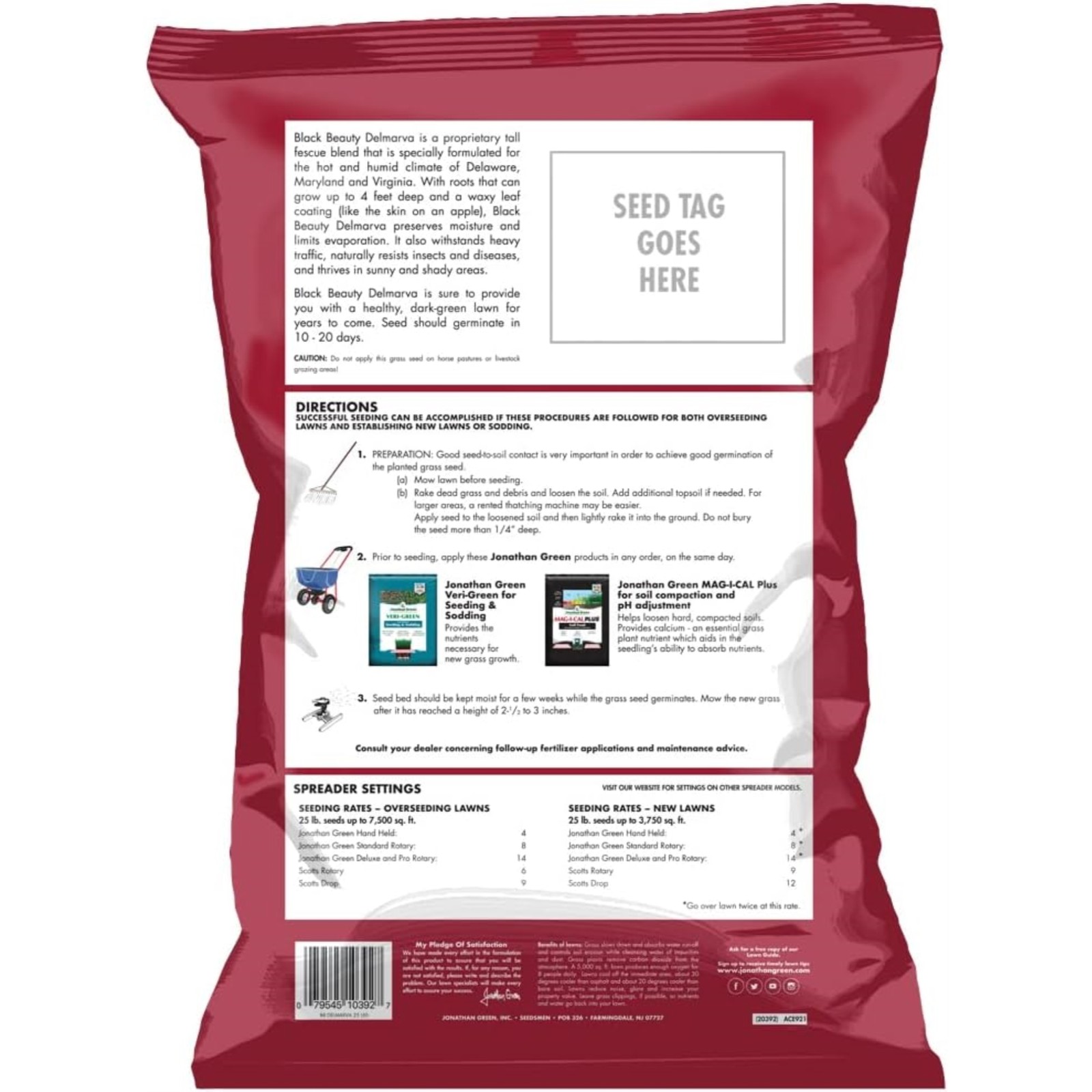 Jonathan Green (#10392) Black Beauty Delmarva Mix Grass Seed, 25 Lb