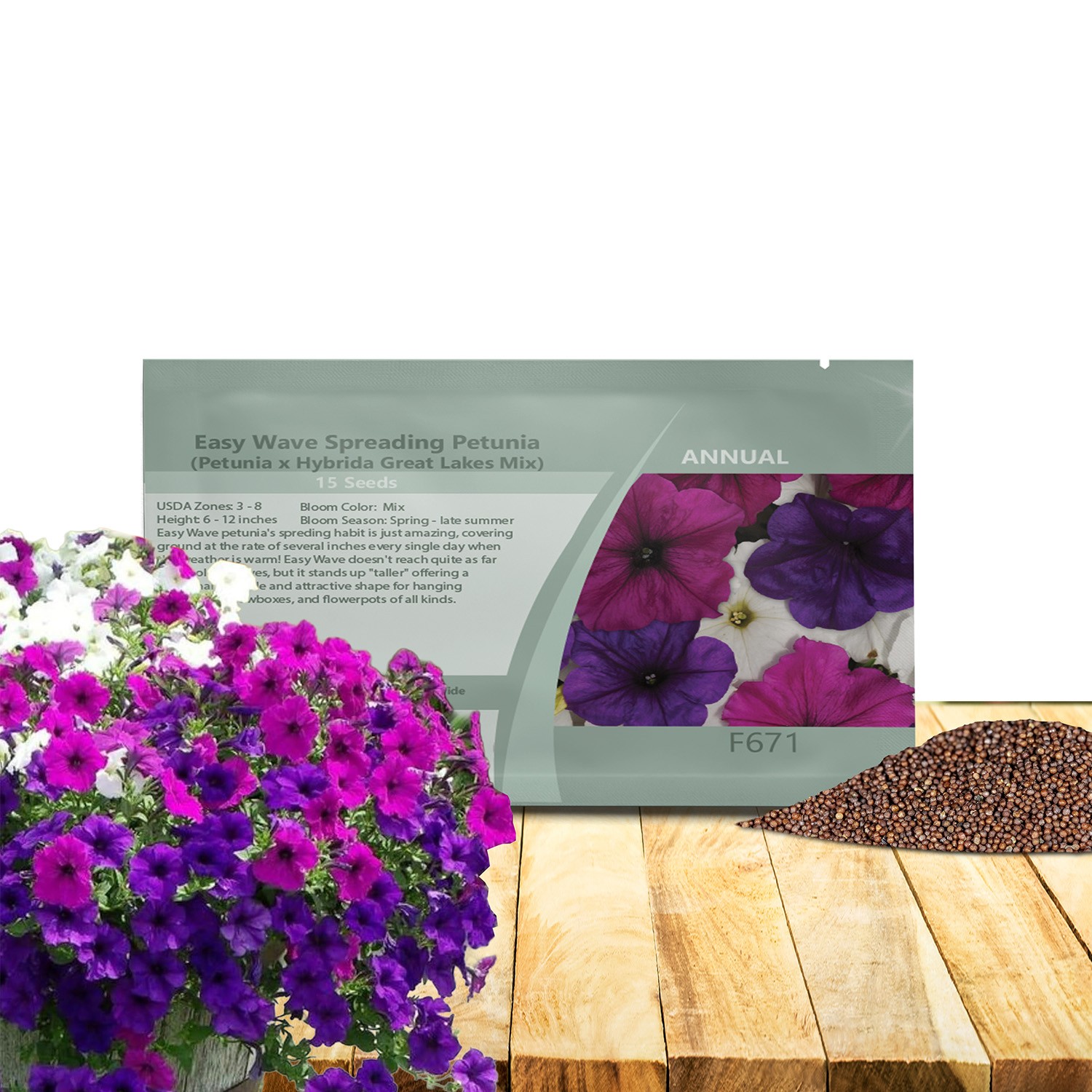 30 Seeds Easy Wave Spreading Petunia Great Lakes Flower Seed Mix