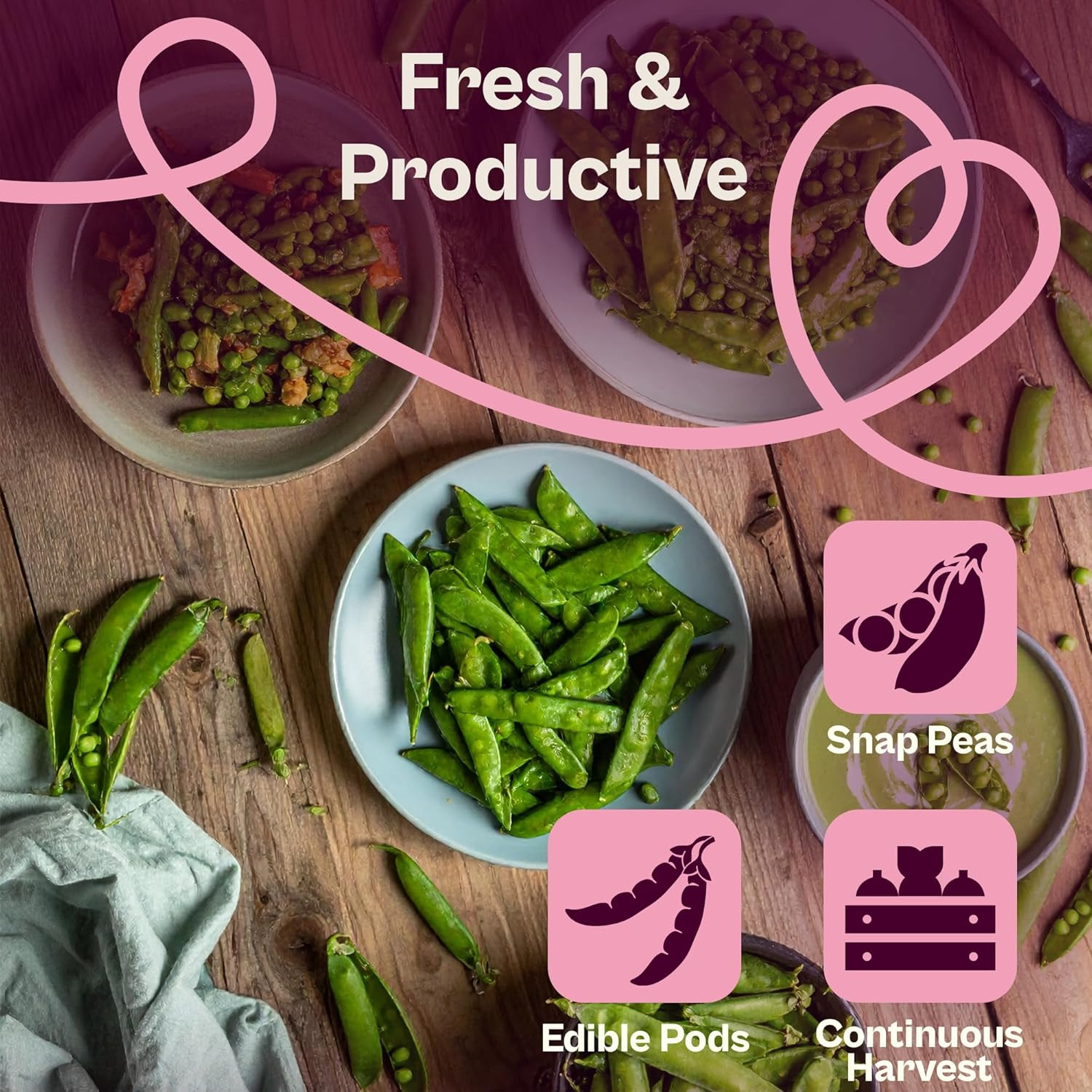 120 Cascadia Snap Pea Seeds (Pisum Sativum) – Sugar Snap Peas, Sweet Peas Seed P