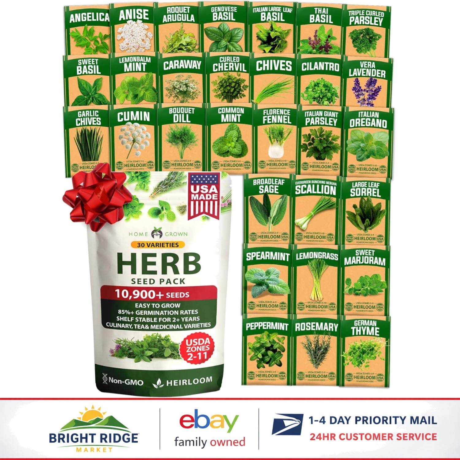 Pollinator-Friendly Herb Seed Set for Spring & Summer Planting – Low Maintenance