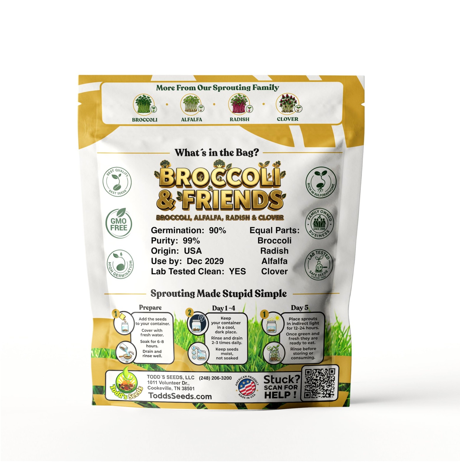 Broccoli & Friends Sprouting Mix, 1/2 lb – Non-GMO
