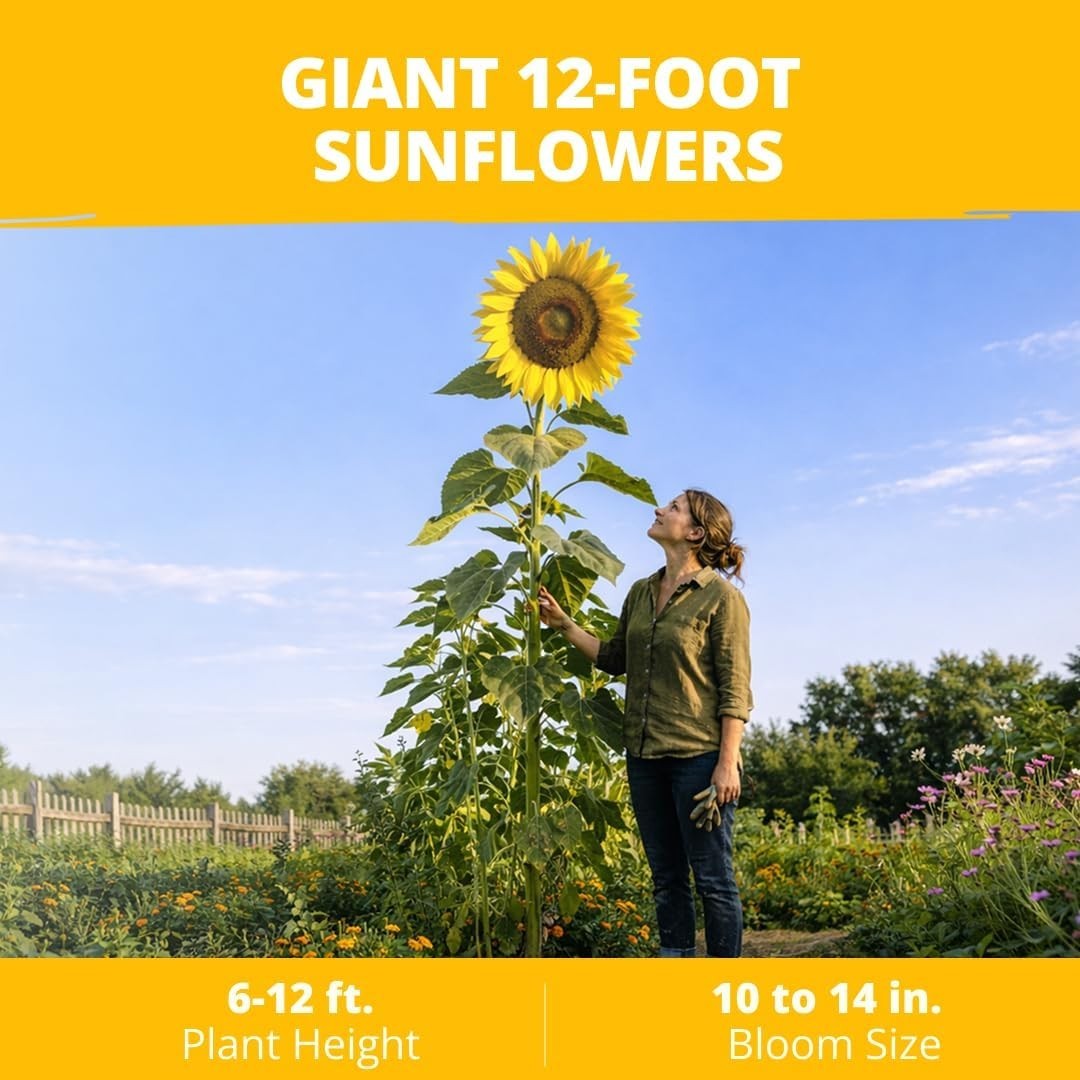 Bulk Packet of 520 Giant Mammoth Sunflower Seeds – Vibrant Growth for Any Garden