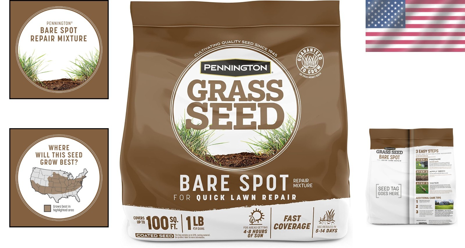 Achieve Lush Lawns with 1 lb Bare Spot Repair Grass Seed – Grows Anywhere