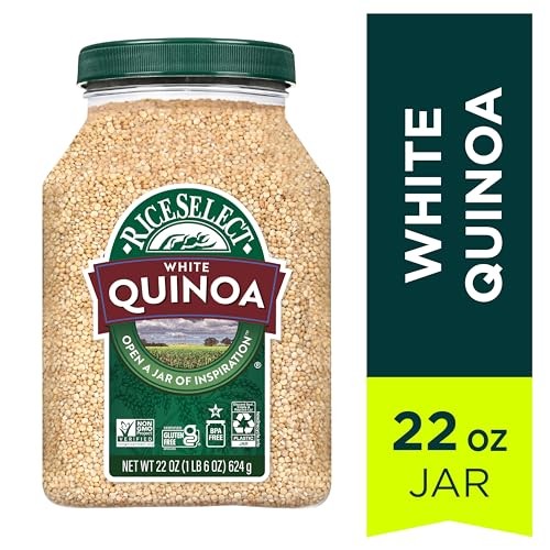 RiceSelect White Quinoa Seeds, Gluten-Free, Kosher, Vegan, 22oz Jar