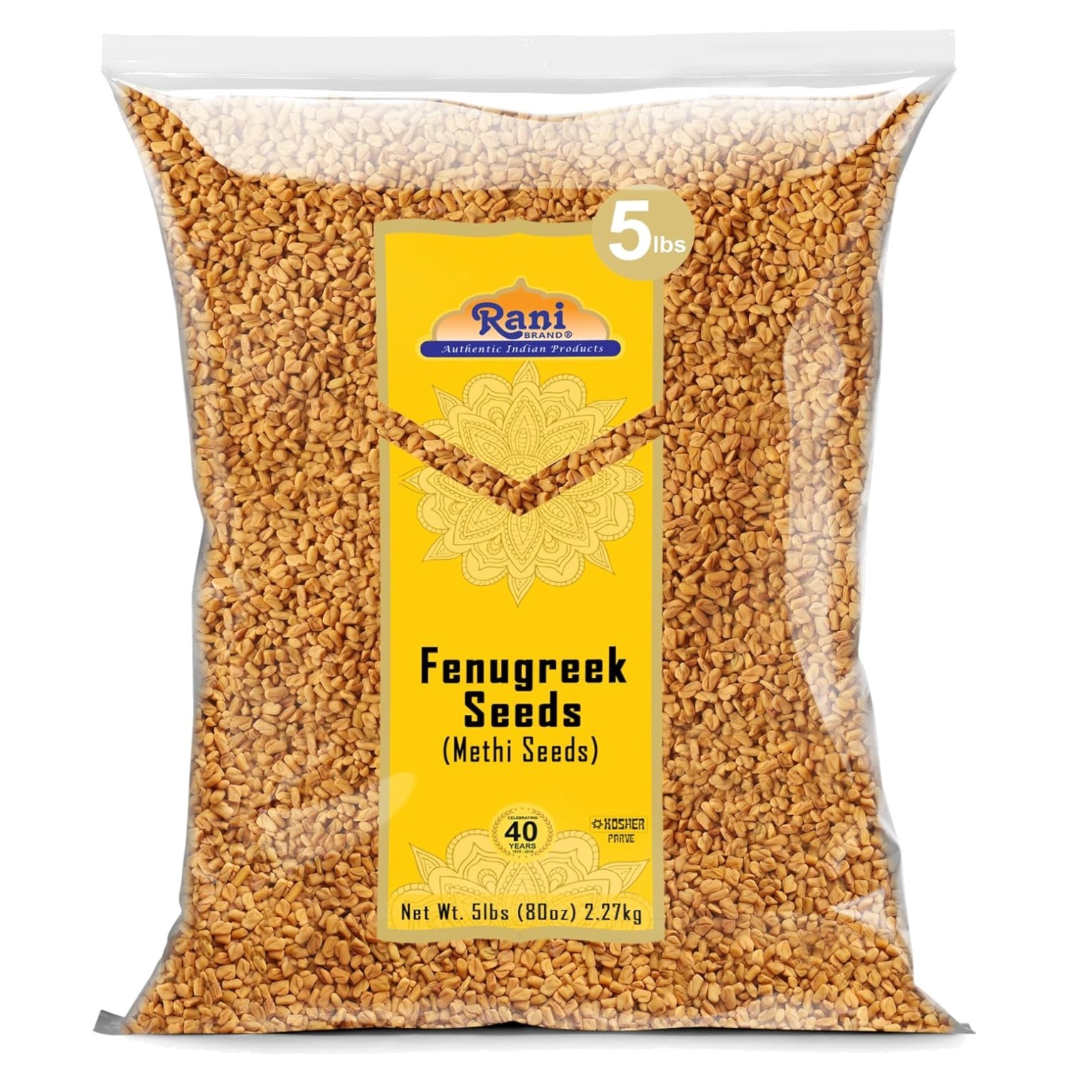 Rani Fenugreek Methi Seeds Whole 80oz 5lbs 2.27kg