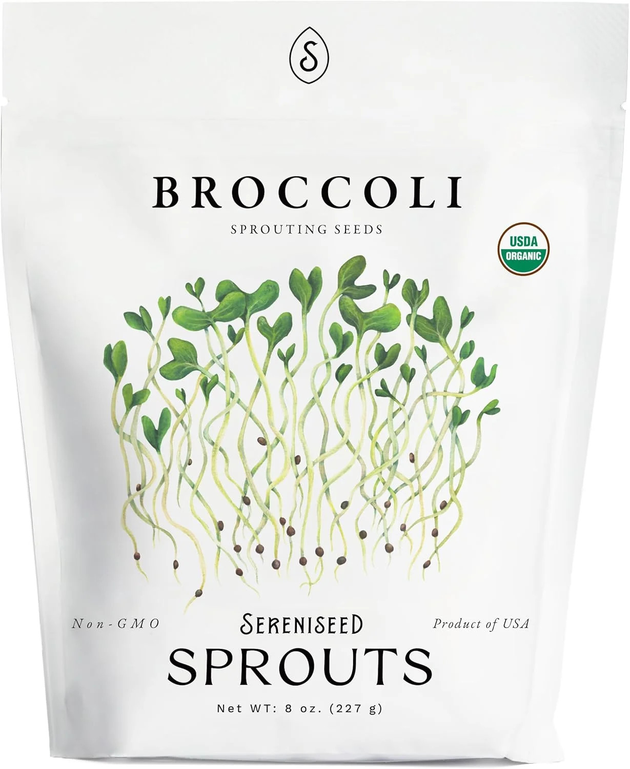 Organic Broccoli Sprout Seeds (8 oz) – Non-GMO, Heirloom Seeds for Sprouting and