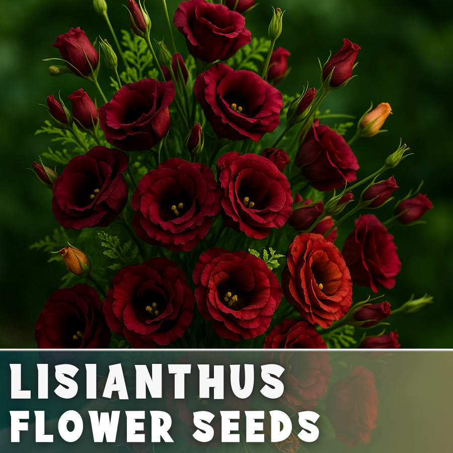 Merlot Lisianthus Seeds – 100 Seeds Garden Bloom Flower Seed Non Gmo