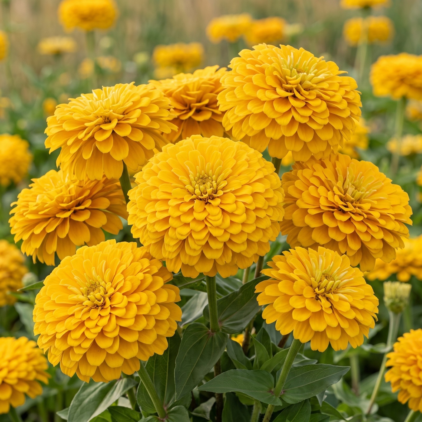 Zinnia GIGANTICA GOLDEN YELLOW 5″+ Florist Double Blooms Cut Flowers 50 Seeds!