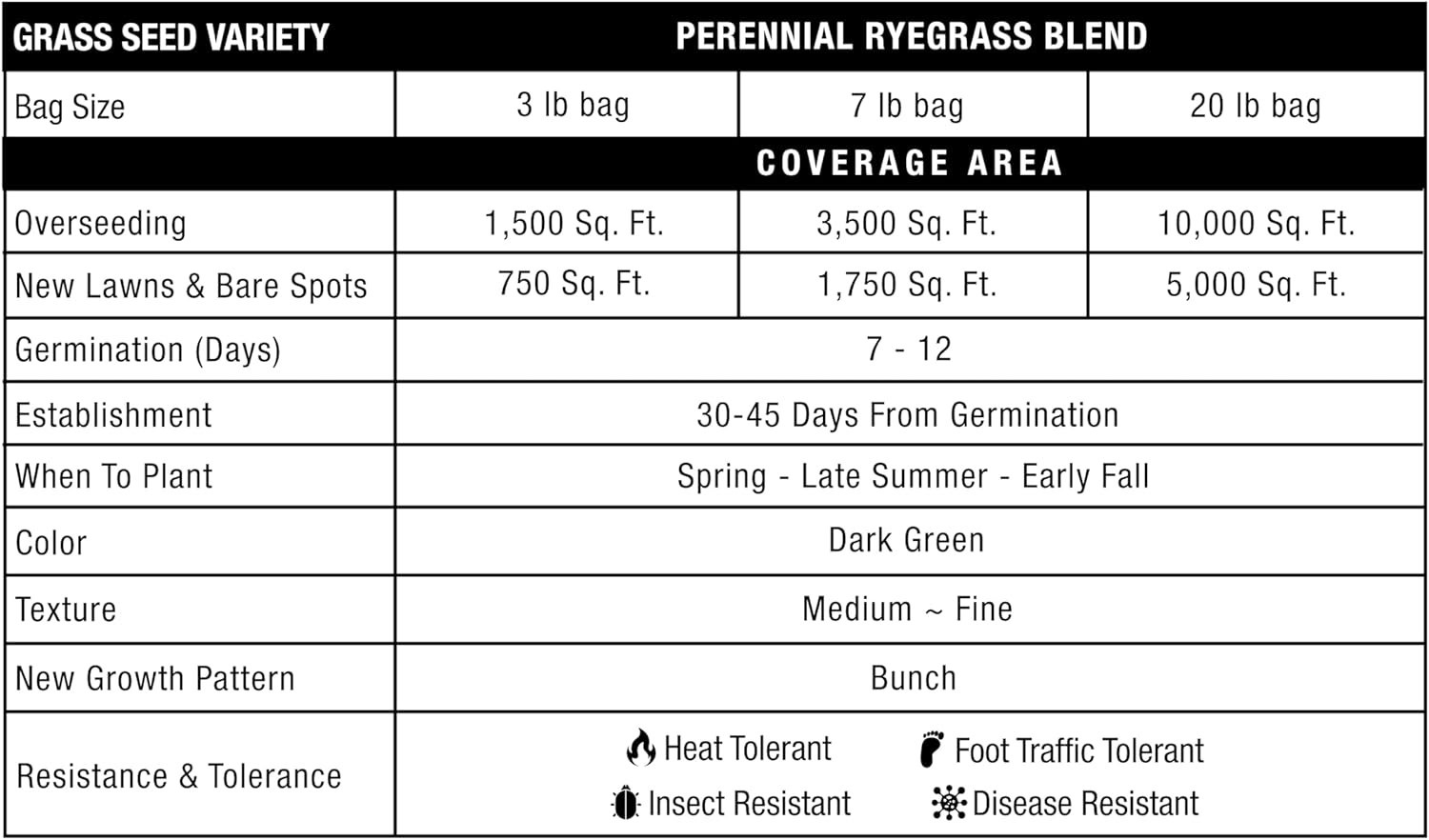 Perennial Ryegrass Seed 20lb – Fast Growing, Durable, Kid & Pet Friendly