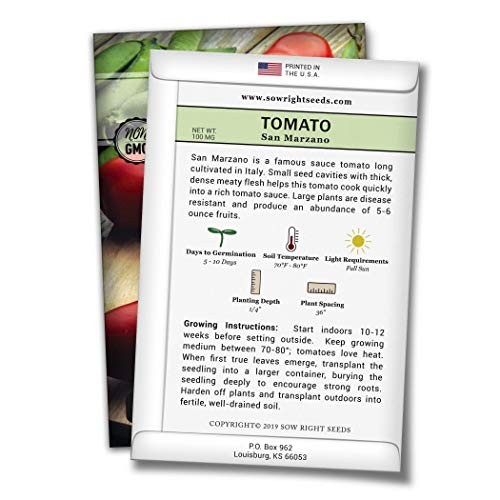 – San Marzano Tomato Seed for Planting – Non-GMO Heirloom Packet with 1