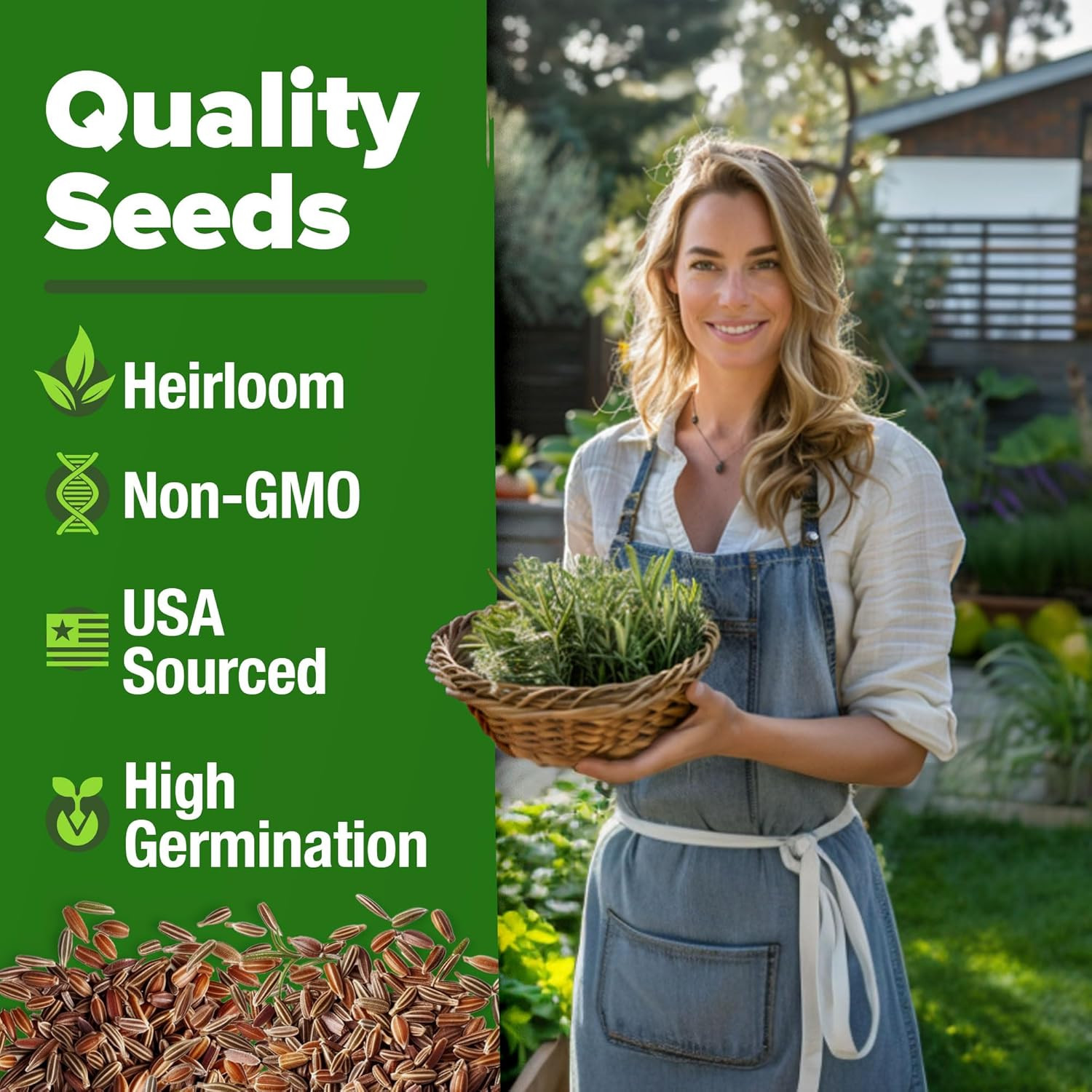 HOME GROWN Rosemary Seeds Pack – 300 High Germinating Heirloom Herb Seeds for Pl