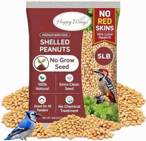 Happy Wings Shelled Peanuts Seeds Wild Bird Food – 5 Pounds I No Grow Seed I …
