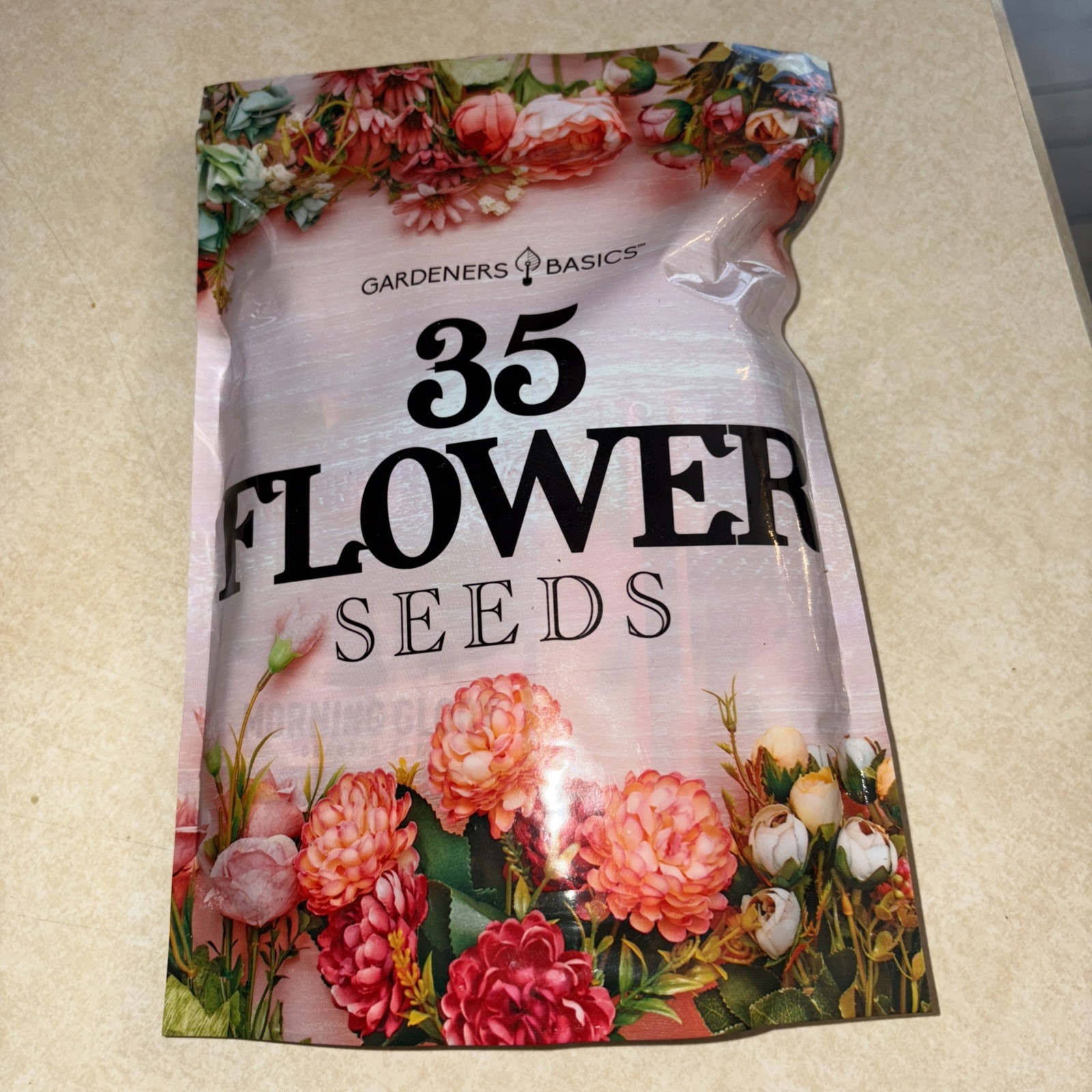 Gardeners Basics – 35 Flower Seed Assortment Pack – Wide Variety – Heirloom