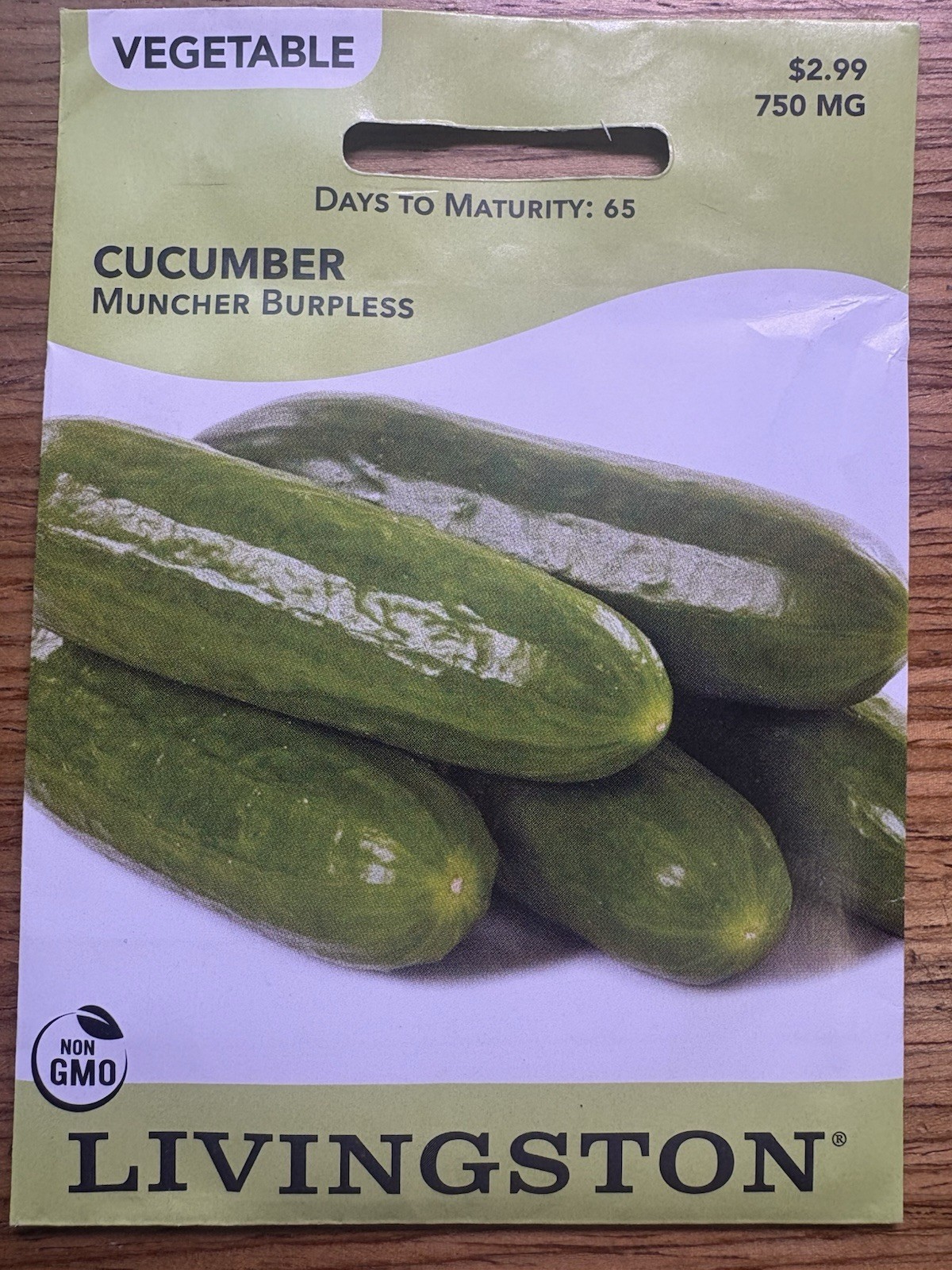 5 PACK Livingston Seed Company Cucumber Muncher Burpless Non-GMO Vegetable Seeds