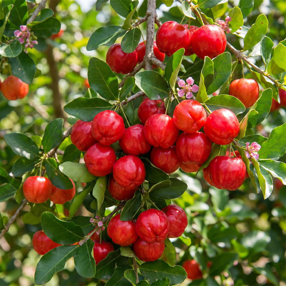 Barbados Cherry Live Plant 4-6 Inches Tall Rooted Acerola Fruit Tree