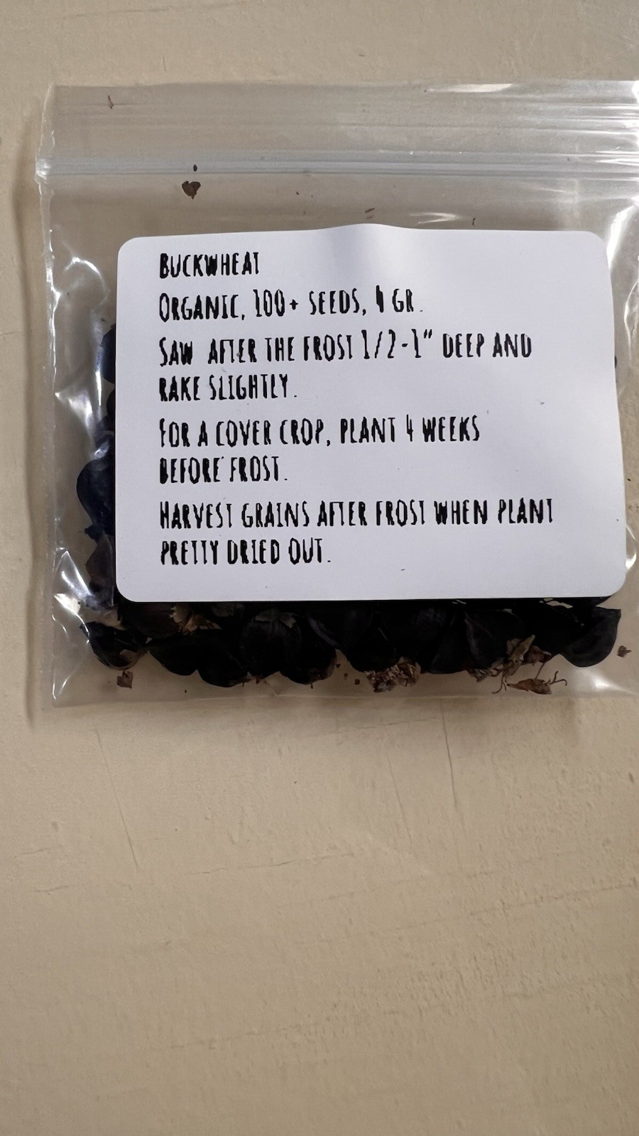 Buckwheat Seeds for planting, Organic Cover Crop Seed Packet 4 gr, 100+ seeds